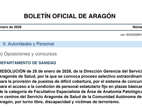 OPE plazas de difícil cobertura del Servicio Aragonés de salud 2026